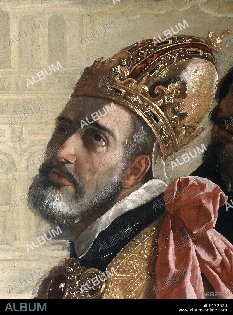 FRANCISCO DE ZURBARAN. APOTEOSIS SANTO TOMAS DE AQUINO - 1631 - DETALLE DEL ROSTRO DE CARLOS V - CONJUNTO Nº 11729.