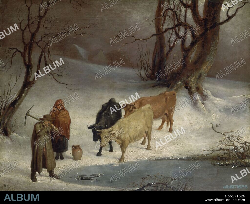RICHARD WESTALL. EL INVIERNO - SIGLO XIX - ROMANTICO INGLES - O/L -  107X80 CM.
