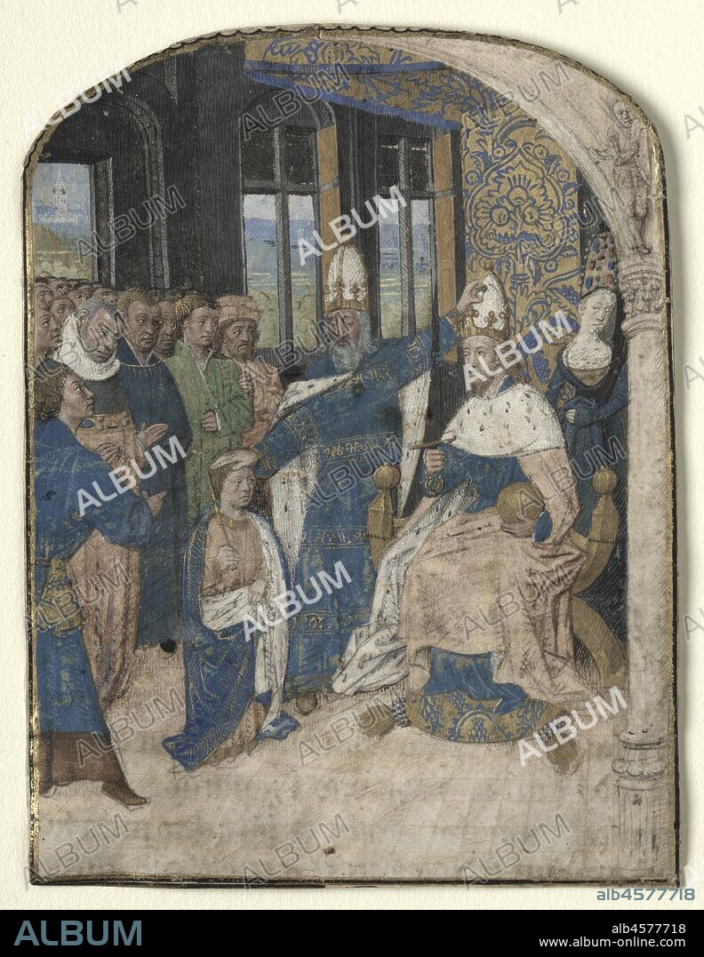 Miniature from a Speculum Historiale: Claudius Designates Nero as His Successor, 1447-60.