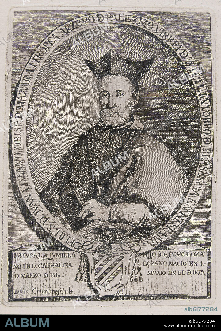 CRUZ DE LA. GRABADO - RETRATO DE DON JUAN LOZANO.