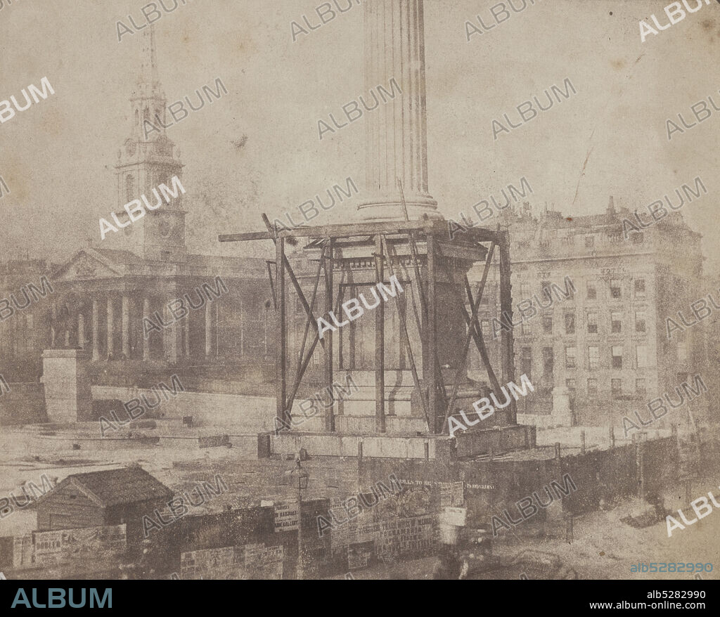 Trafalgar Square, London, during the erection of the Nelson Column, still image, Photographs, 1844, Talbot, William Henry Fox, 1800-1877.
