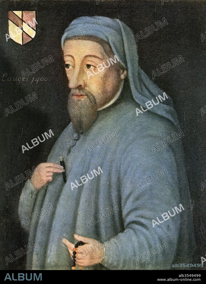 Geoffrey Chaucer, c.1343 –1400, aka the Father of English literature. English author, poet, philosopher, bureaucrat, and diplomat. From Impressions of English Literature, published 1944.