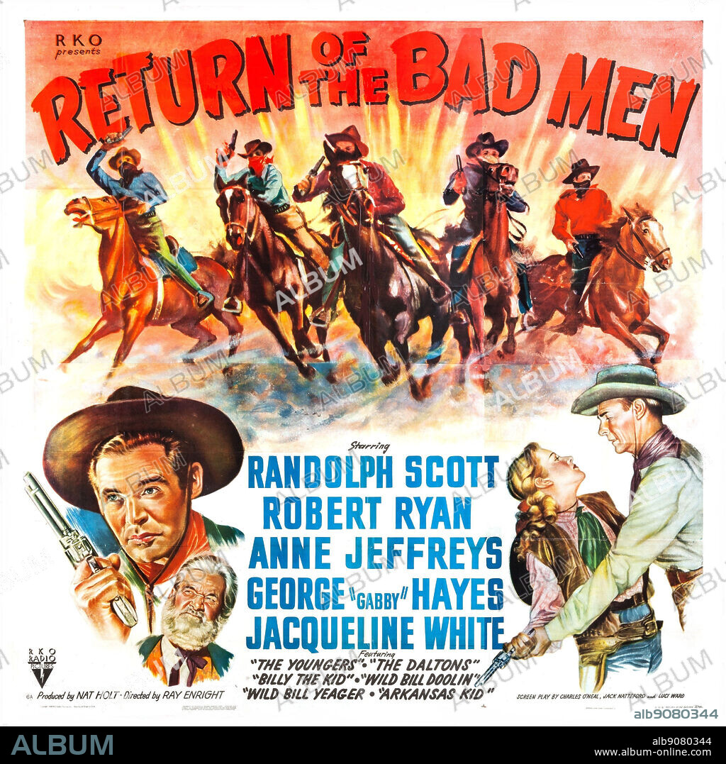 Poster of RETURN OF THE BAD MEN, 1948, directed by RAY ENRIGHT. Copyright RKO.