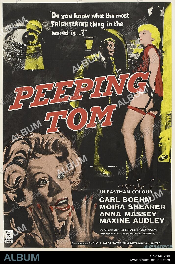 Poster de EL FOTÓGRAFO DEL PÁNICO, 1960 (PEEPING TOM), dirigida por MICHAEL POWELL. Copyright Michael Powell.