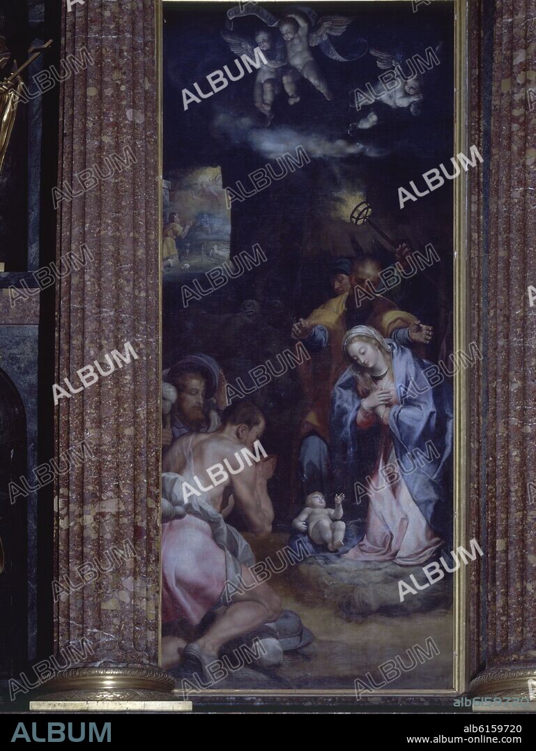 FEDERICO ZUCCARO. BASILICA - RETABLO MAYOR - NATIVIDAD- SIGLO XVI PINTURA MANIERISTA- ESCUELA ESCURIALENSE.