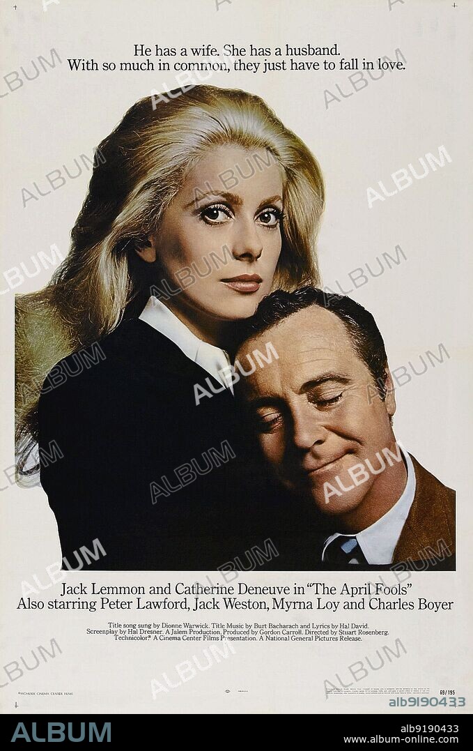 CATHERINE DENEUVE and JACK LEMMON in THE APRIL FOOLS, 1969, directed by STUART ROSENBERG. Copyright NATIONAL GENERAL PICTURES.