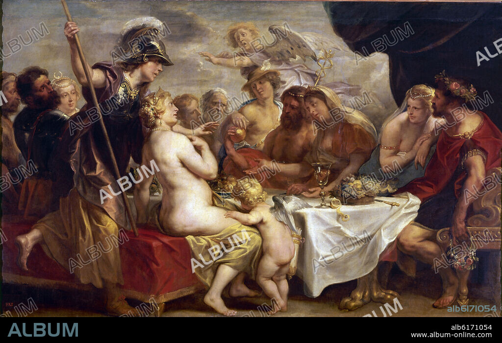 RUBENS / JORDAENS JACOB. LAS BODAS DE TETIS Y PELEO - SIGLO XVII - OLEO/LIENZO - 181 x 288 cm - NP 1634 - BARROCO FLAMENCO.
