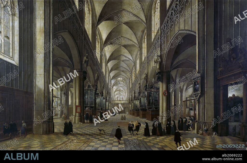 PIETER NEEFFS THE ELDER. Pieter I Neefs / 'Iglesia de Flandes: La misa', 1618, Flemish School, Oil on panel, 58 cm x 98 cm, P01605.
