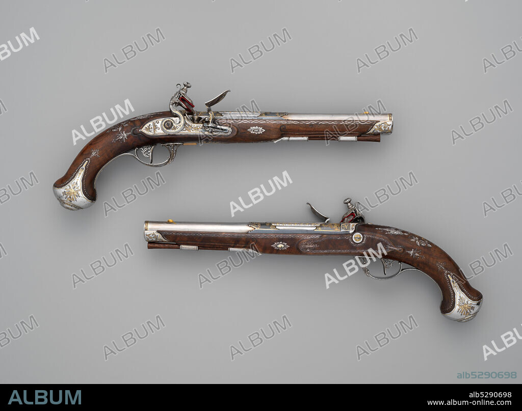 TULA ARMS FACTORY. Pair of Flintlock Pistols Made for Grand Duke Constantine Pavlovich of Russia (1779-1831), Russian, Tula, ca. 1801.