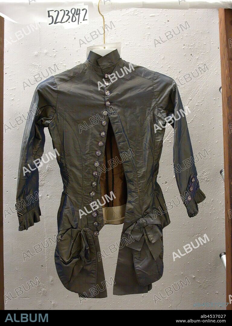jacket, L.S. Ayres & Co., (American), 1880s - 1890s, silk, mother-of-pearl, L: 26-1/2 in., L.S. Ayres & Co., Indianapolis, Indiana, Textile and Fashion Arts.