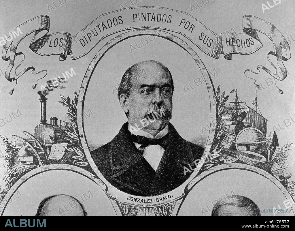 LUIS GONZALEZ BRAVO (1811/1871) - POLITICO ESPAÑOL Y PRESIDENTE DEL GOBIERNO.