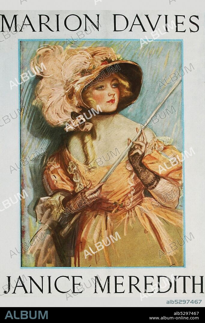 Beautiful Marion Davies.  Janice Meredith, also known as The Beautiful Rebel, is a silent film starring Marion Davies, released in 1924 and based on the book and play of the same name written by Paul Leicester Ford and Edward Everett Rose. The play opened at the end of 1900 and was the first starring vehicle for stage actress Mary Mannering. The movie follows the actions of Janice Meredith, who helps George Washington and Paul Revere during the American Revolutionary War..