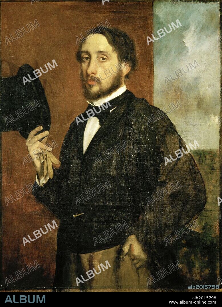 Edgar Degas / 'Autorretrato con sombrero', Óleo sobre lienzo, 92 x 66 cm.