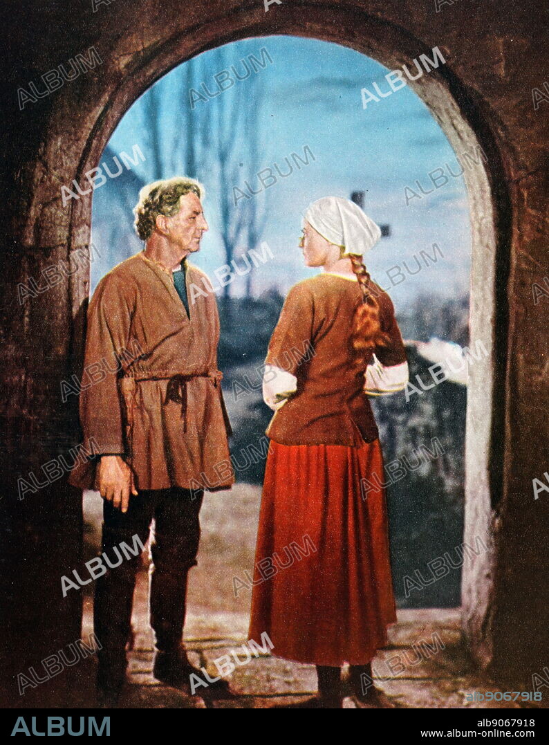 Film still from 'Joan of Arc' starring Ingrid Bergman, Jose Ferrer, Ward Bond, and Francis L. Sullivan.