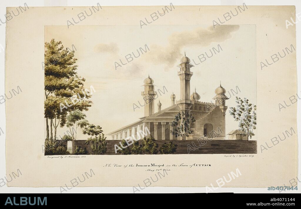 N.E. view of the Jami Masjid, Cuttack (Orissa). MacKenzie Collection. 1815 - 1819. watercolour. Source: WD 683. Language: English.