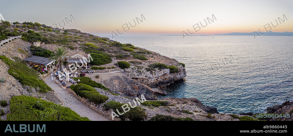 Cap Enderrocat restaurant , llucmajor, protected area, Xarxa Natura 2000 Cap Enderrocat-Cap Blanc, Majorca, Spain.