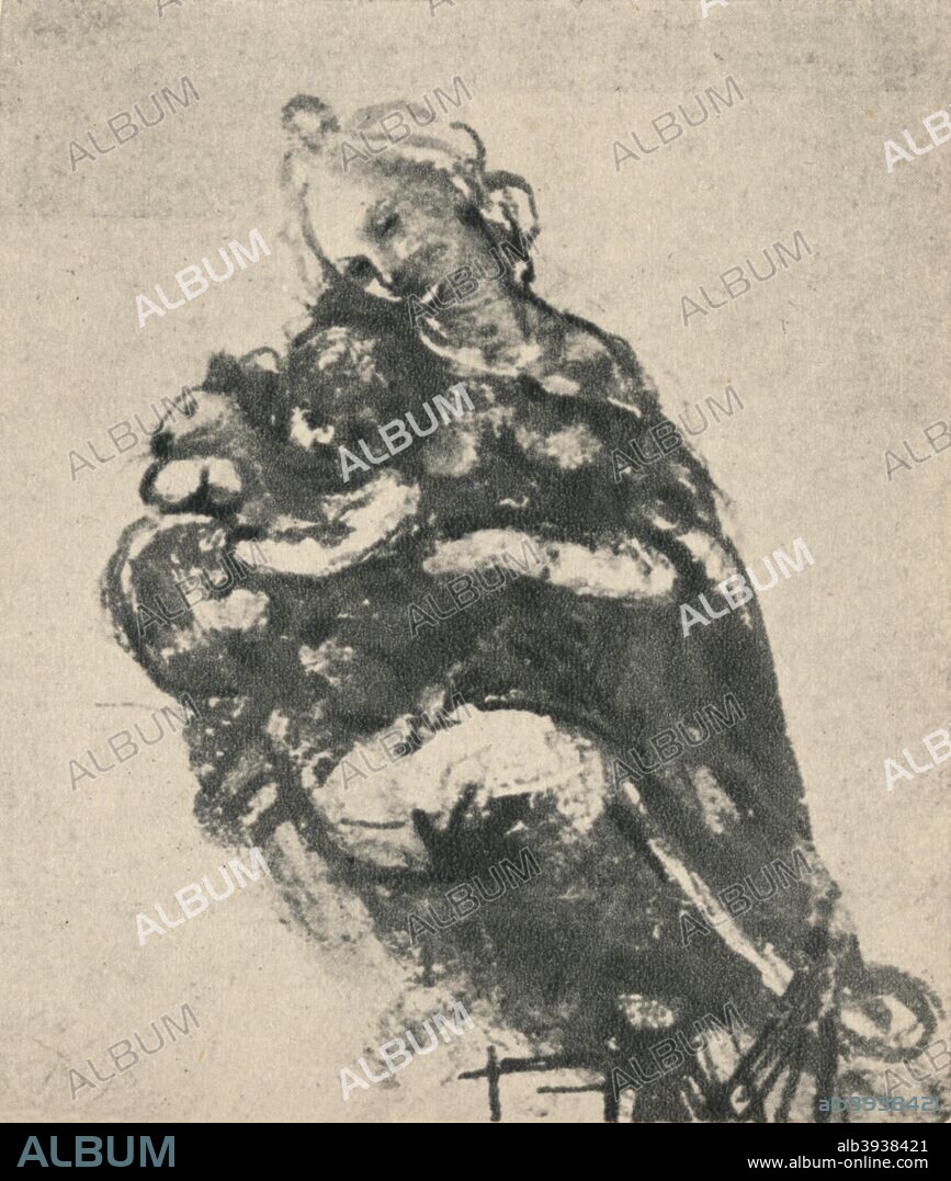 'Madonna and Child with a Cat', c1475 (1945). The drawing is part of the Arthur Hungerford Pollen's collection, London. From The Drawings of Leonardo da Vinci. [Reynal & Hitchcock, New York, 1945].