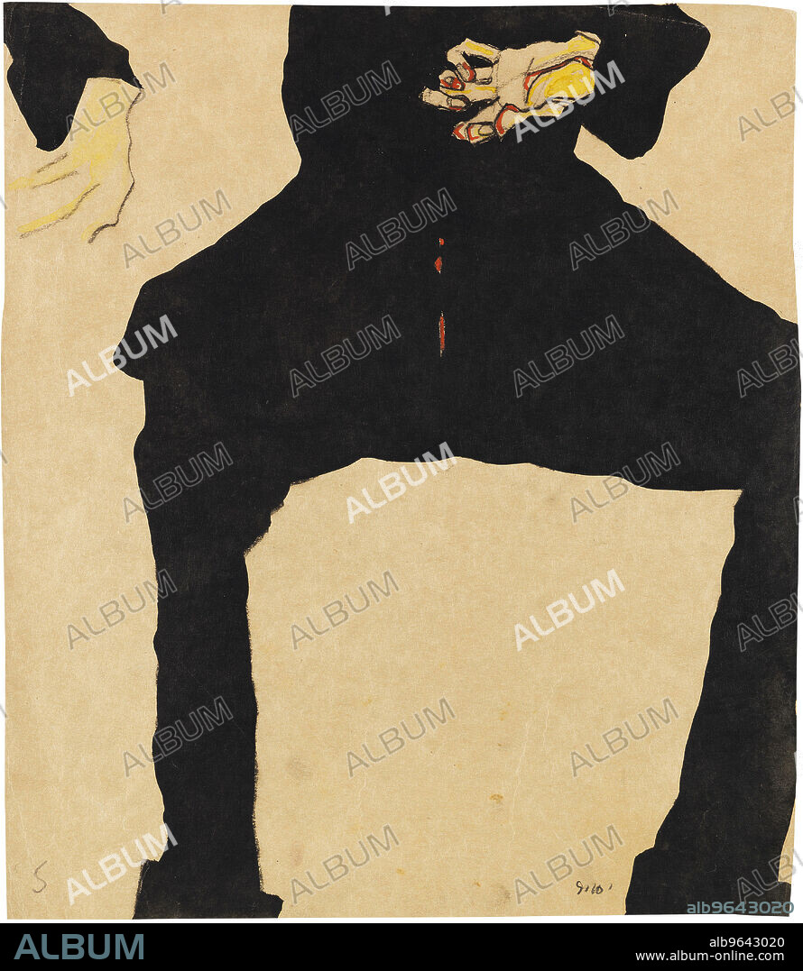 EGON SCHIELE. Study of a Seated Man (Max Oppenheimer).
