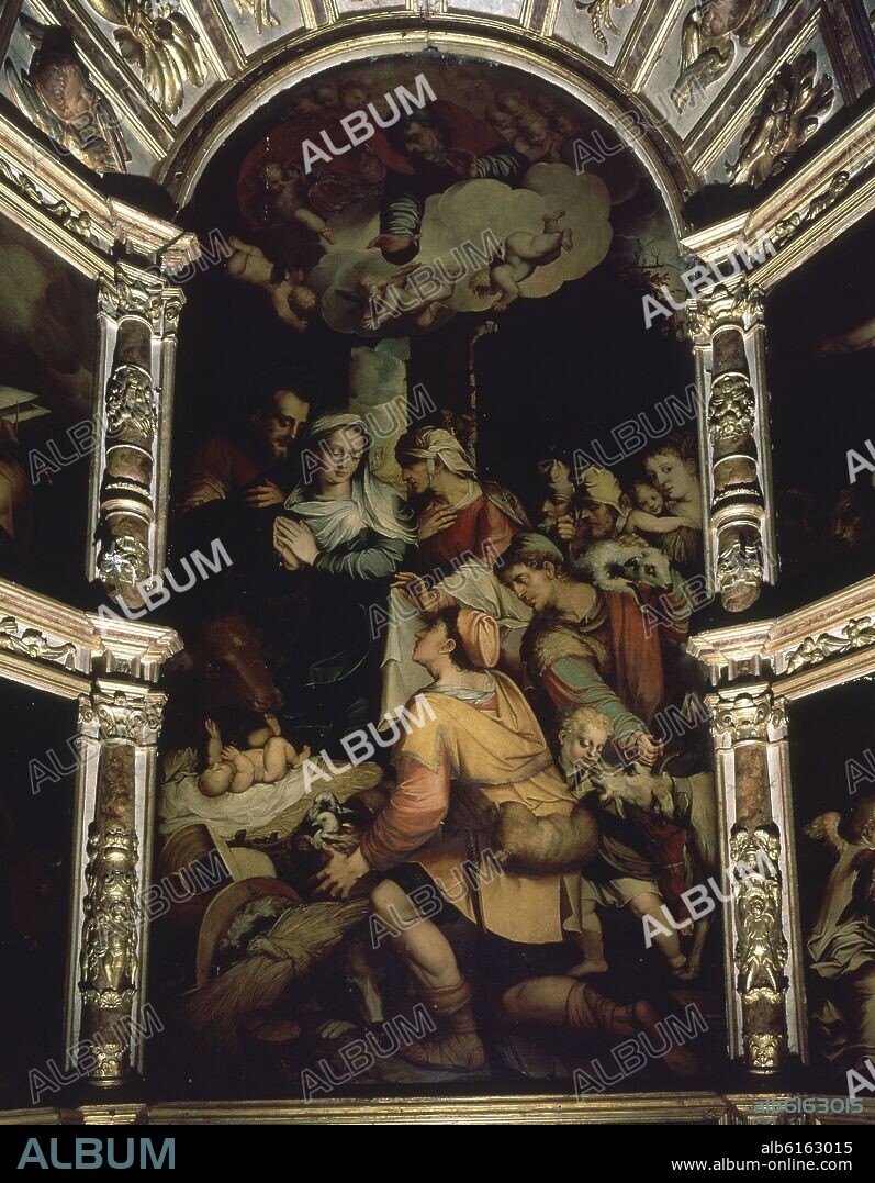LUIS DE VARGAS (1505-1567). CAPILLA DEL NACIMIENTO - RETABLO DEL NACIMIENTO DE CRISTO - 1555.