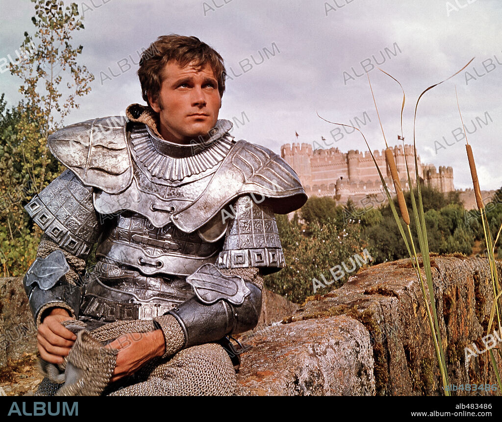 LANCELOT and FRANCO NERO. FRANCO NERO in CAMELOT, 1967, directed by JOSHUA LOGAN. Copyright WARNER BROTHERS.