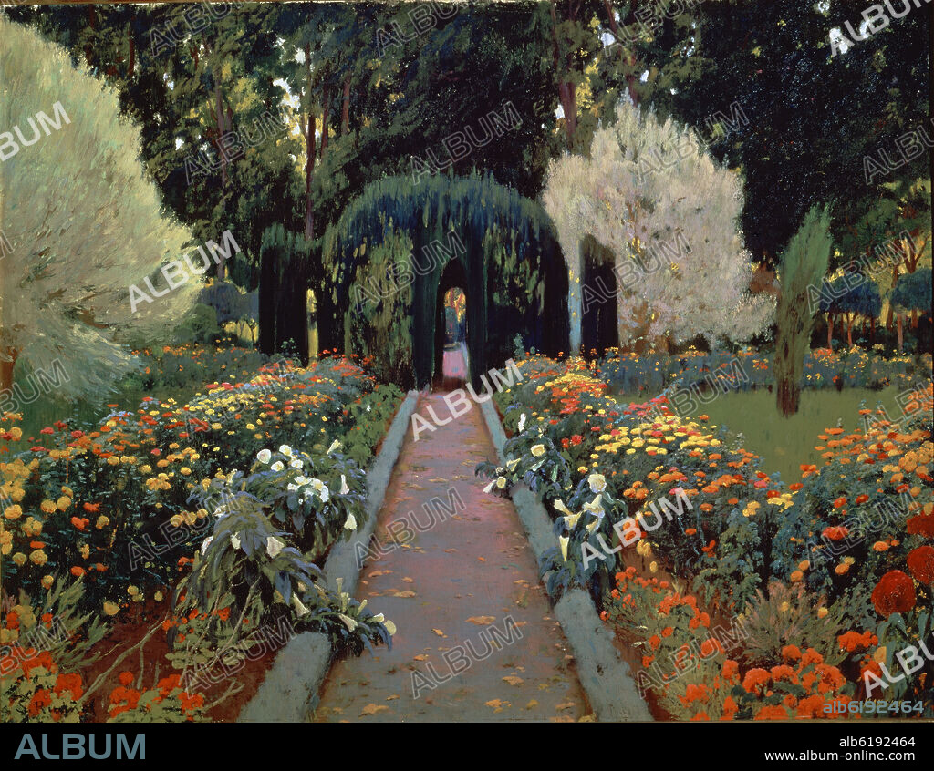 SANTIAGO RUSIÑOL (1861-1931). JARDINES DE ARANJUEZ(EL CENADOR)-1907-PRADO4630-134X140 CM-.