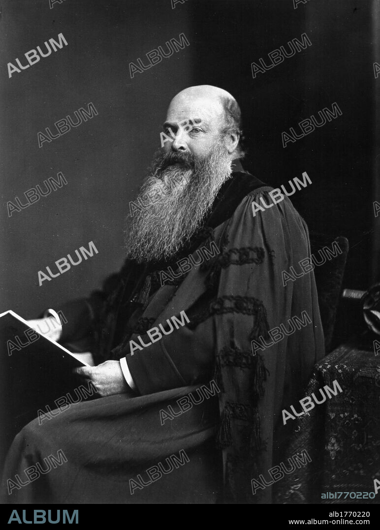 Portrait of Thomas Anderson wearing an university gown. Portrait of the English chemist Thomas Anderson with his academic dress. 1870s.