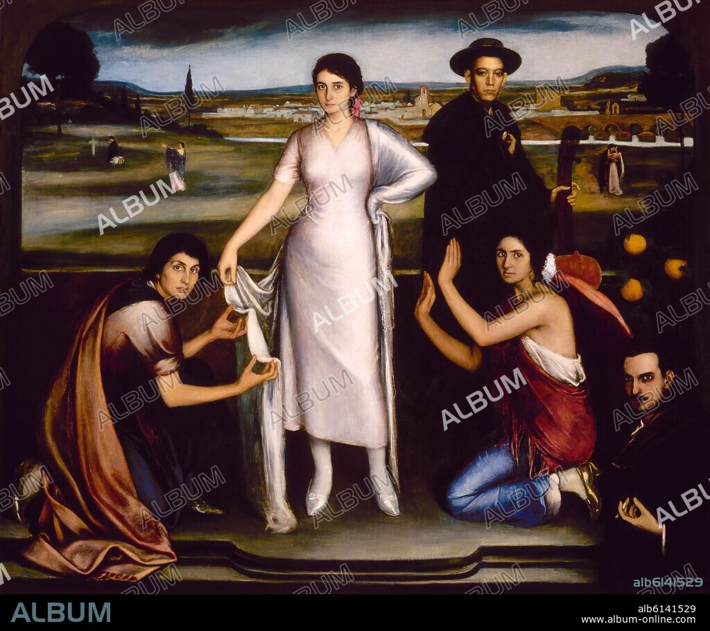 JULIO ROMERO DE TORRES. NUESTRA SENORA DE ANDALUCIA - 1907 - OLEO Y TEMPLE SOBRE LIENZO - 169x200.