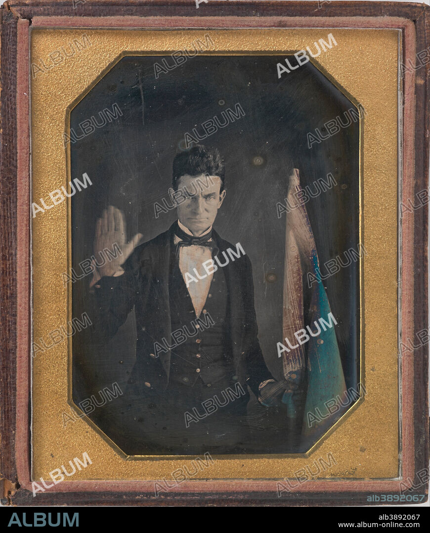AUGUSTUS WASHINGTON. John Brown. Date/Period: Ca. 1846-1847. Quarter-plate daguerreotype. Photograph. Height: 114 mm (4.48 in); Width: 197 mm (7.75 in).