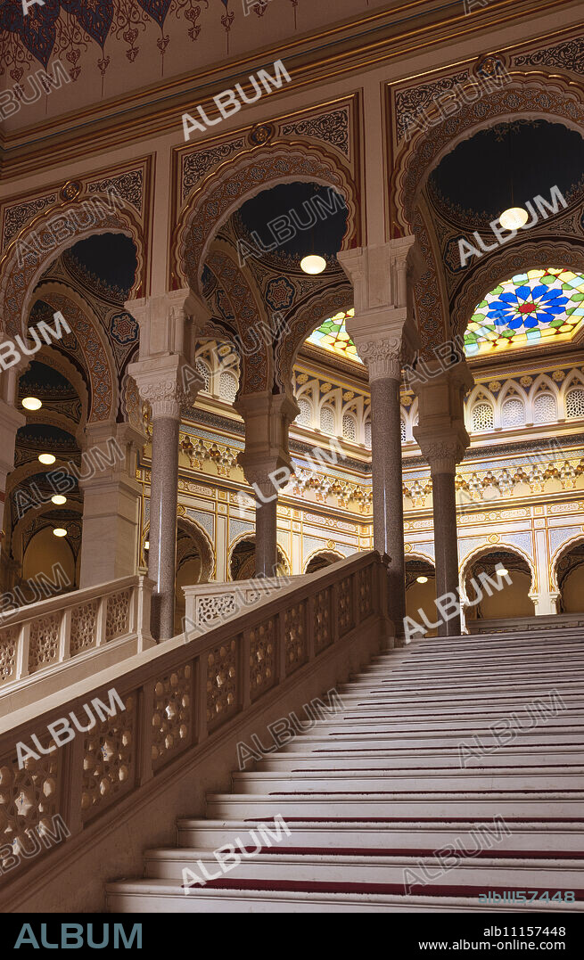 Interior of Vijecnica (City Hall), Old Town, Sarajevo, Bosnia and Hercegovina, Europe.