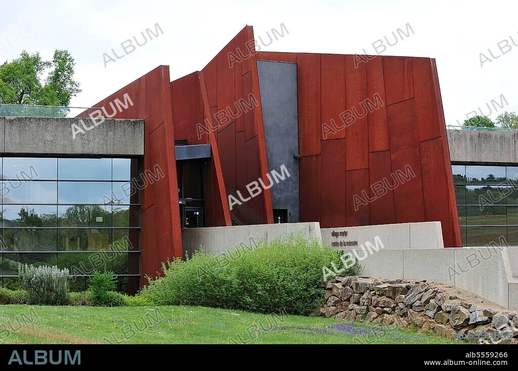 The Centre de la Memoire Museum. The burnt village of Oradour-sur-Glane was destroyed on 10 June 1944 when 642 of its inhabitants, including woman and children, were massacred by a German Waffen SS company, Limousin, France, Europe.