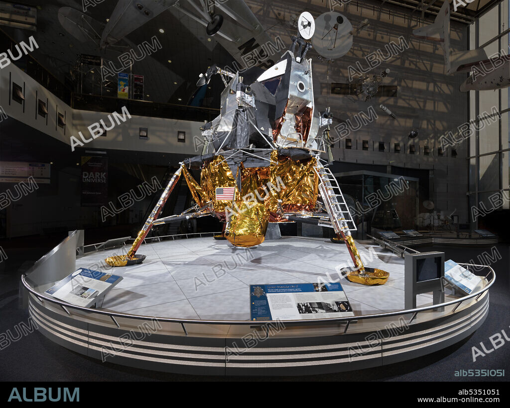 GRUMMAN AIRCRAFT ENGINEERING CORPORATION. The Apollo Lunar Module (LM) was a two-stage vehicle designed by Grumman to ferry two astronauts from lunar orbit to the lunar surface and back. The upper ascent stage consisted of a pressurized crew compartment, equipment areas, and an ascent rocket engine. The lower descent stage had the landing gear and contained the descent rocket engine and lunar surface experiments. LM 2 was built for a second unmanned Earth-orbit test flight. Because the test flight of LM 1, performed as part of the Apollo 5 mission, was so successful, a second unmanned LM test mission was deemed unnecessary. LM-2 was used for ground testing prior to the first successful Moon-landing mission. In 1970 the ascent stage of LM-2 spent several months on display at the "Expo '70" in Osaka, Japan. When it returned to the United States, it was reunited with its descent stage, modified to appear like the Apollo 11 Lunar Module "Eagle," and transferred to the Smithsonian for display.