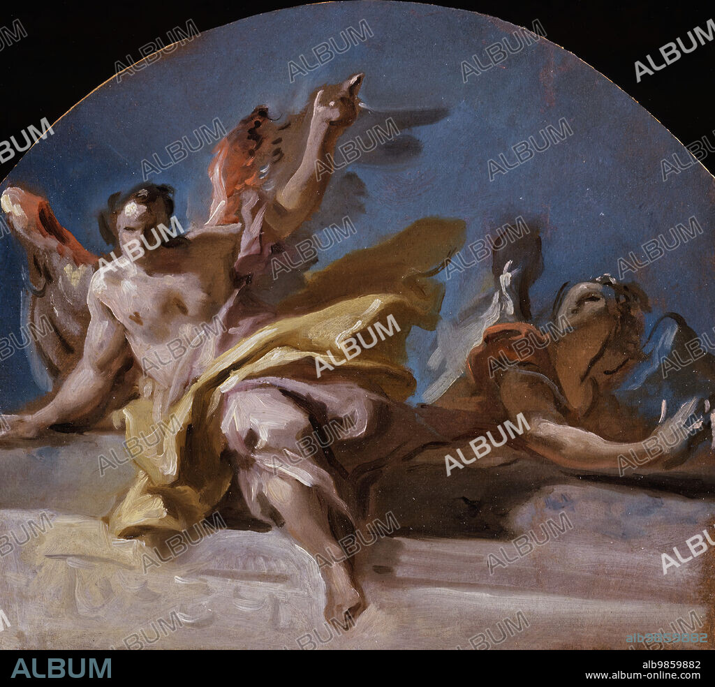 CARLO INNOCENZO CARLONE. A Study for Two Angels on a Balustrade.