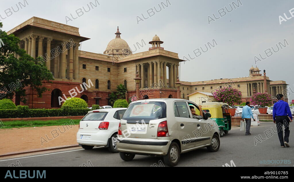 The North Block of the Secretariat Building, Delhi India, where the Cabinet Secretariat is housed, which administers the Government of India. Built in the 1910s, it is home to some of the most important ministries of the Cabinet of India. Situated on Raisina Hill, New Delhi, the Secretariat buildings are two blocks of symmetrical buildings (North Block and South Block) on opposite sides of the great axis of Rajpath. Herbert Baker took on the design of the Secretariat.