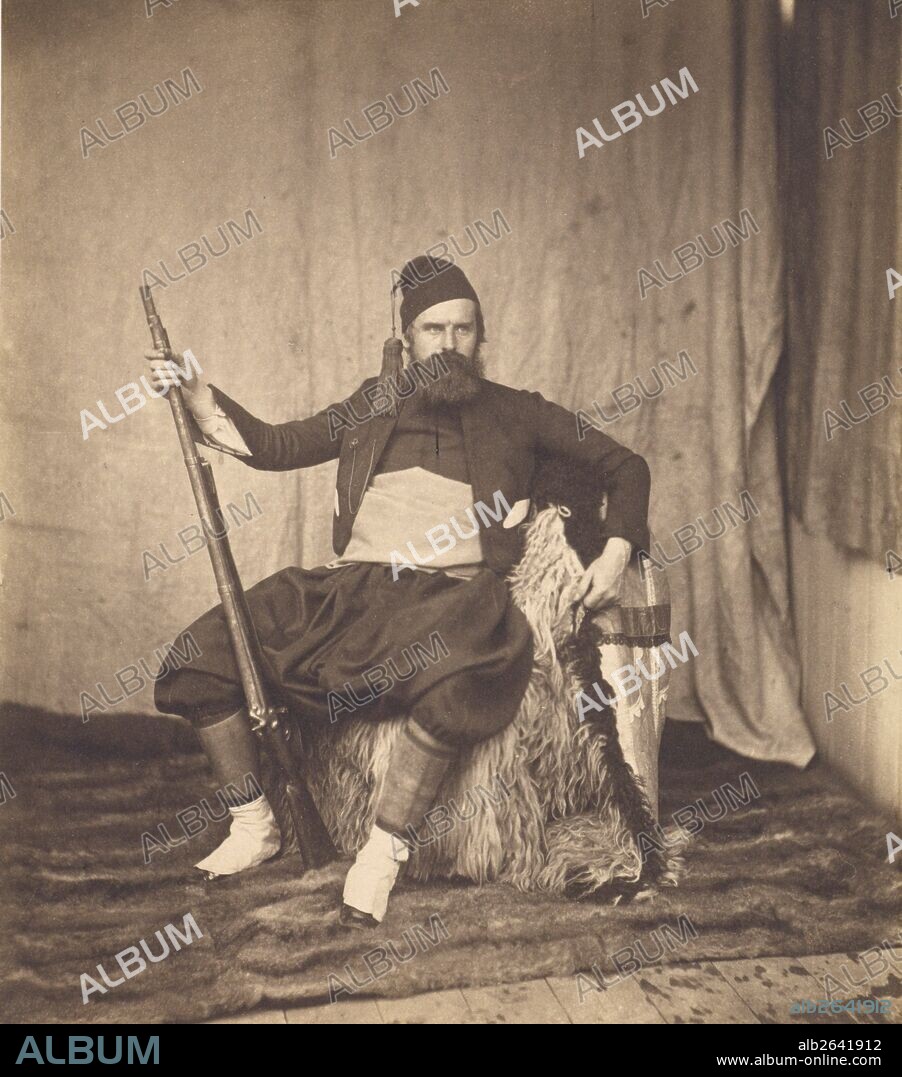 Self-Portrait in Zouave Uniform; Roger Fenton, English, 1819 - 1869; Crimea, Europe; 1855; Albumen silver print; Image: 17.3 x 15.2 cm (6 13/16 x 6 in.).