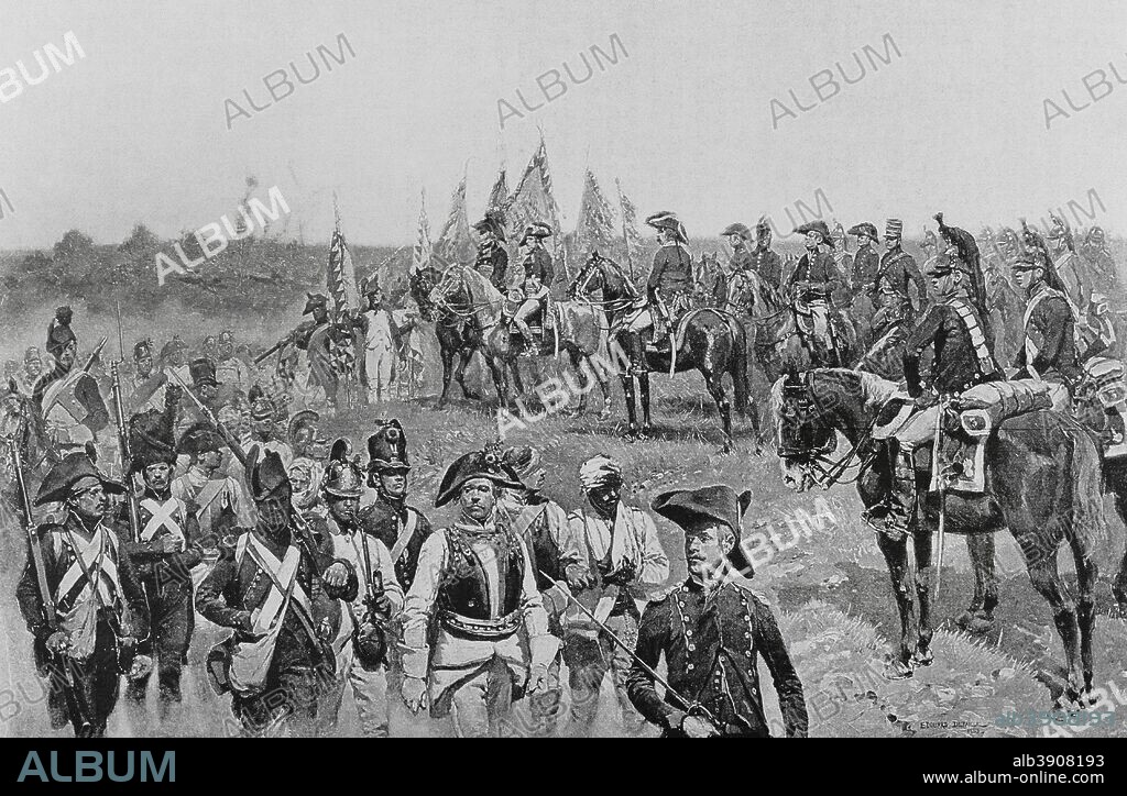 Primera Campaña Italiana de Napoleón (1796-1797). Napoleón I (Ajaccio,1769-Santa Elena,1821). Emperador de los franceses (1804-1815). Napoléon Bonaparte en Italia, 1797. Grabado. Original de 1883 por Edouard Detaille (1848-1912). En Campagne, por Jules Richard. Obra editada en París en 1885. Biblioteca Histórico Militar de Barcelona. Cataluña. España.