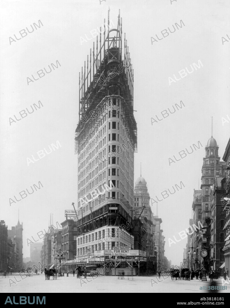 NYC, Flatiron Building Construction, 1902