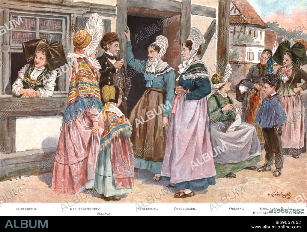 P KAUFFMANN. 'Les Costumes de l'Alsace', 1924. From "L'Album de la Guerre 1914-1919, Volume 2" [L'Illustration, Paris, 1924].