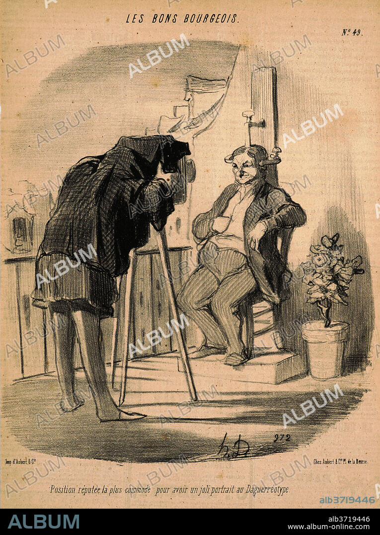 HONORé DAUMIER. Position réputée la plus commode pour un portrait au daguerréotype. Dated: July 24, 1847. Medium: lithograph.
