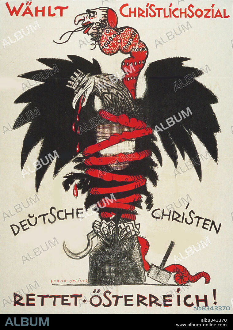 BERND STEINER. Election poster for the Christian Social Party in Vienna.