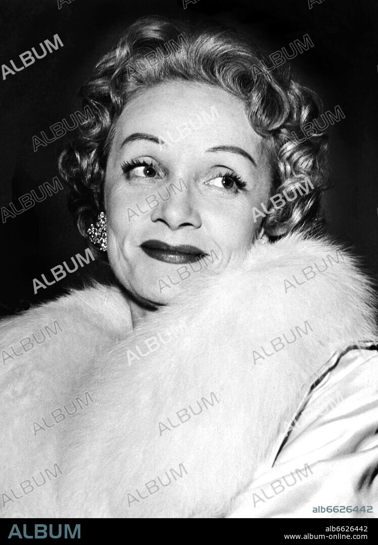 Actress Marlene Dietrich in 1957. Portrait by photographer Fred Stein (1909-1967) who emigrated 1933 from Nazi Germany to France and finally to the USA. 1957