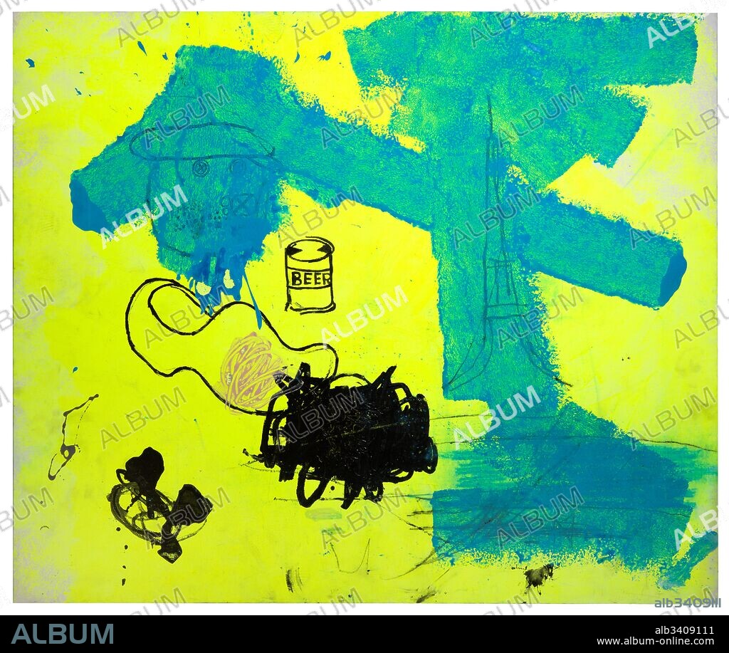 JEAN-MICHEL BASQUIAT. Baquiat, Jean-Michel / "Untitled", 1984, Acrylic and oilstick on canvas, 200 x 249 cm.