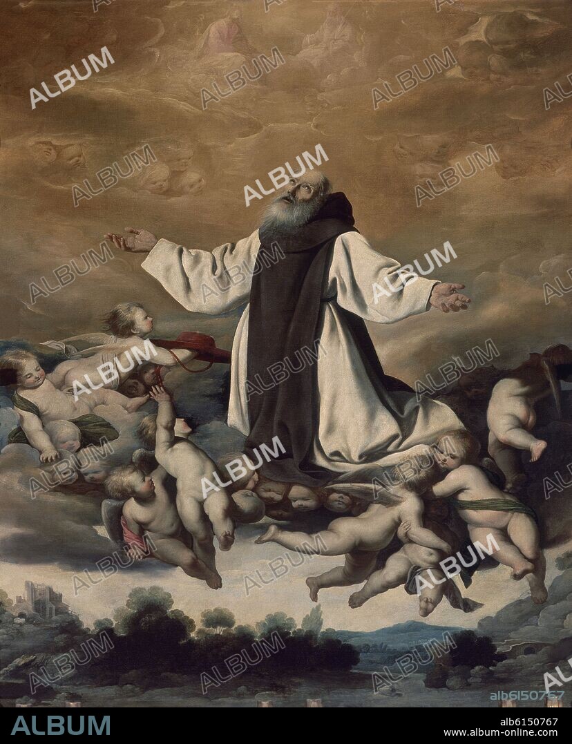 FRANCISCO DE ZURBARAN. CAPILLA DE SAN JERONIMO - SIGLO XVII - RETABLO MAYOR - APOTEOSIS DE SAN JERONIMO - PINTURA BARROCA.
