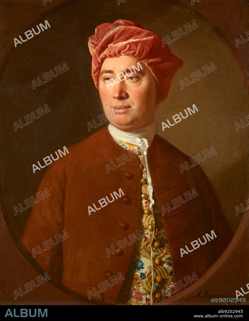 David Hume (1711-1776), Scottish Enlightenment philosopher, historian, and economist, best known for his highly influential system of philosophical empiricism, skepticism, and naturalism. Painting by Allan Ramsay (1713-1784), 1754.