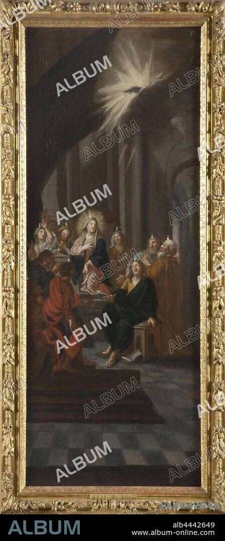 Holy Spirit's outpouring, painting, Oil, Height, 103 cm (40.5 inches), Width, 48 cm (18.8 inches).