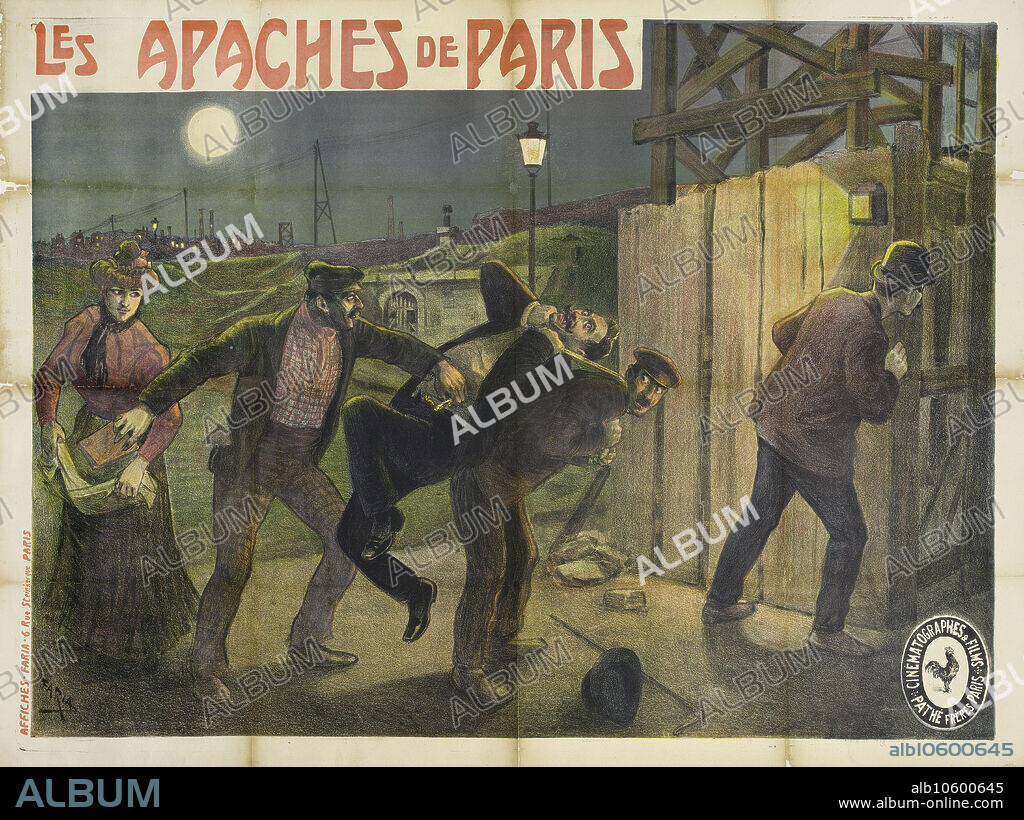 CâNDIDO DE FARIA. Movie poster "Les Apaches de Paris" by Ferdinand Zecca.