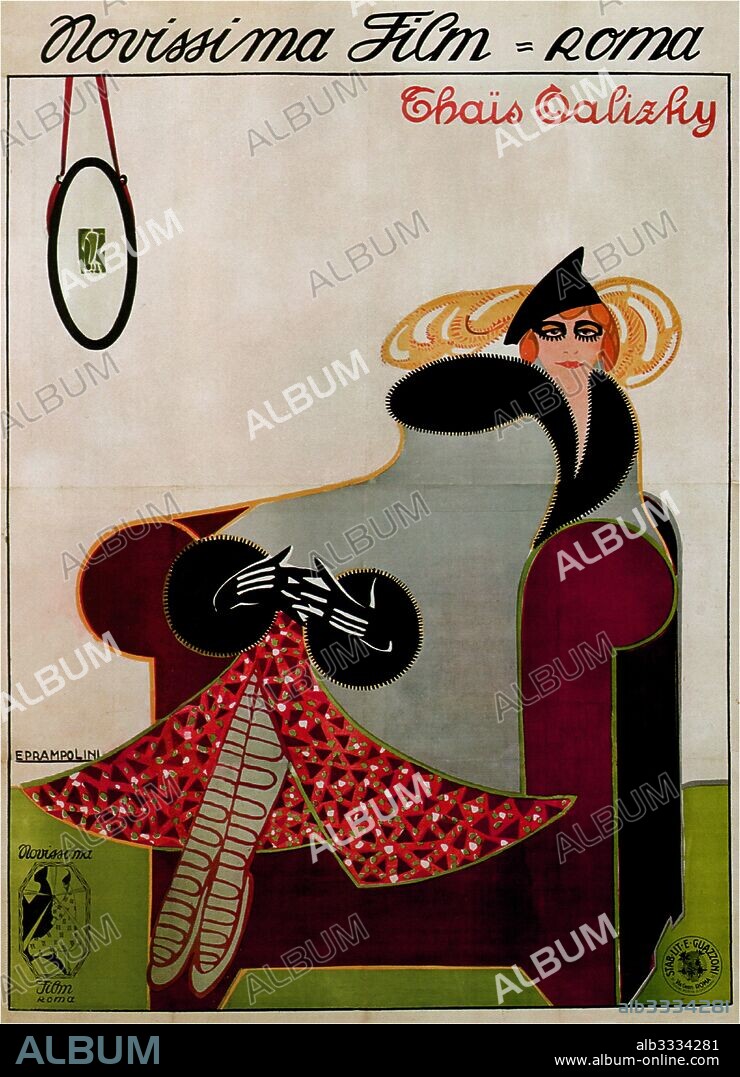 ENRICO PRAMPOLINI. Movie poster Thaïs (Perfido incanto) by Anton Giulio Bragaglia.