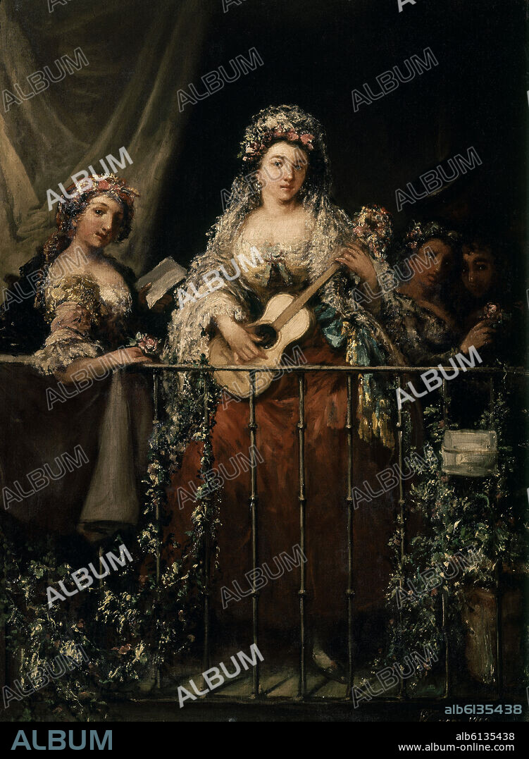 EUGENIO LUCAS VELAZQUEZ. MAJAS AL BALCON  1862.