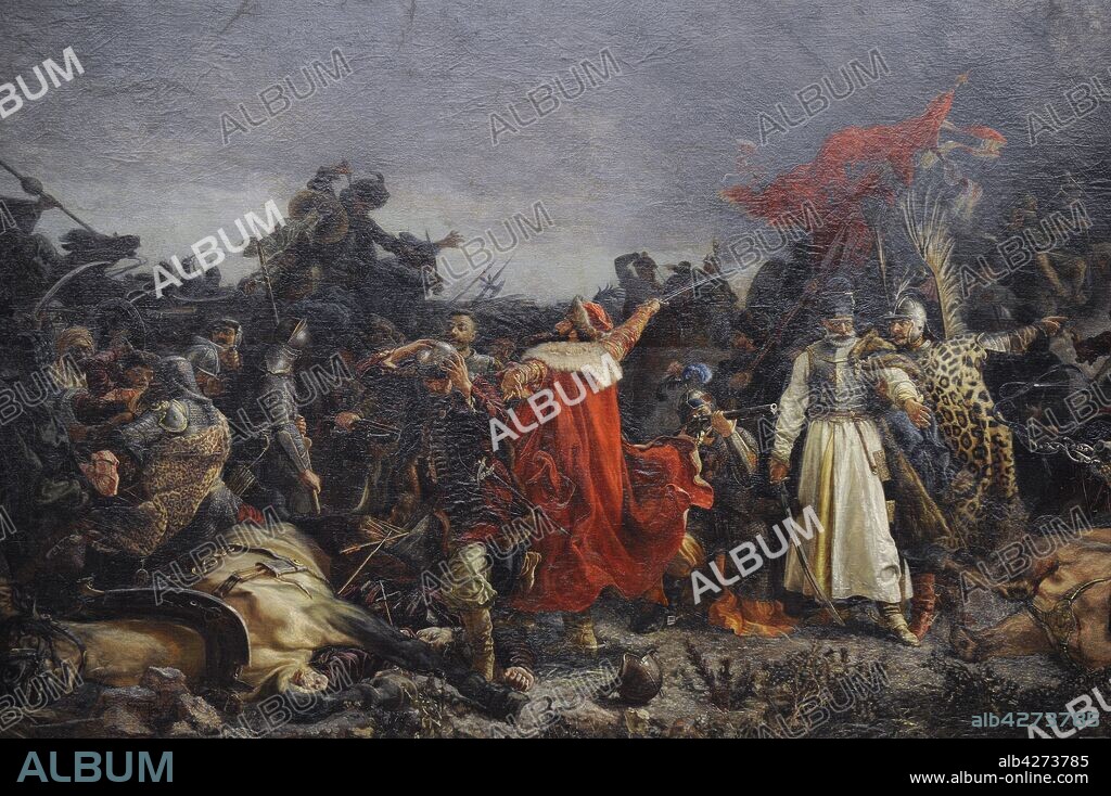 Polish-Ottoman War (1620-1621). Battle of Cecora (September-October, 1620).  Painting by Witold Piwnicki (1850 / 1851-1932), 1877-1878. Detail. 19th Century Polish Art Gallery (Sukiennice Museum). National Museum of Krakow. Poland.
