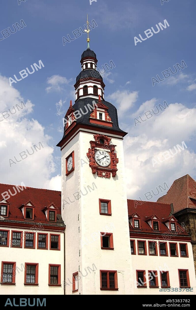Clock tower, Old city hall, Chemnitz, Saxony, Germany, Europe.