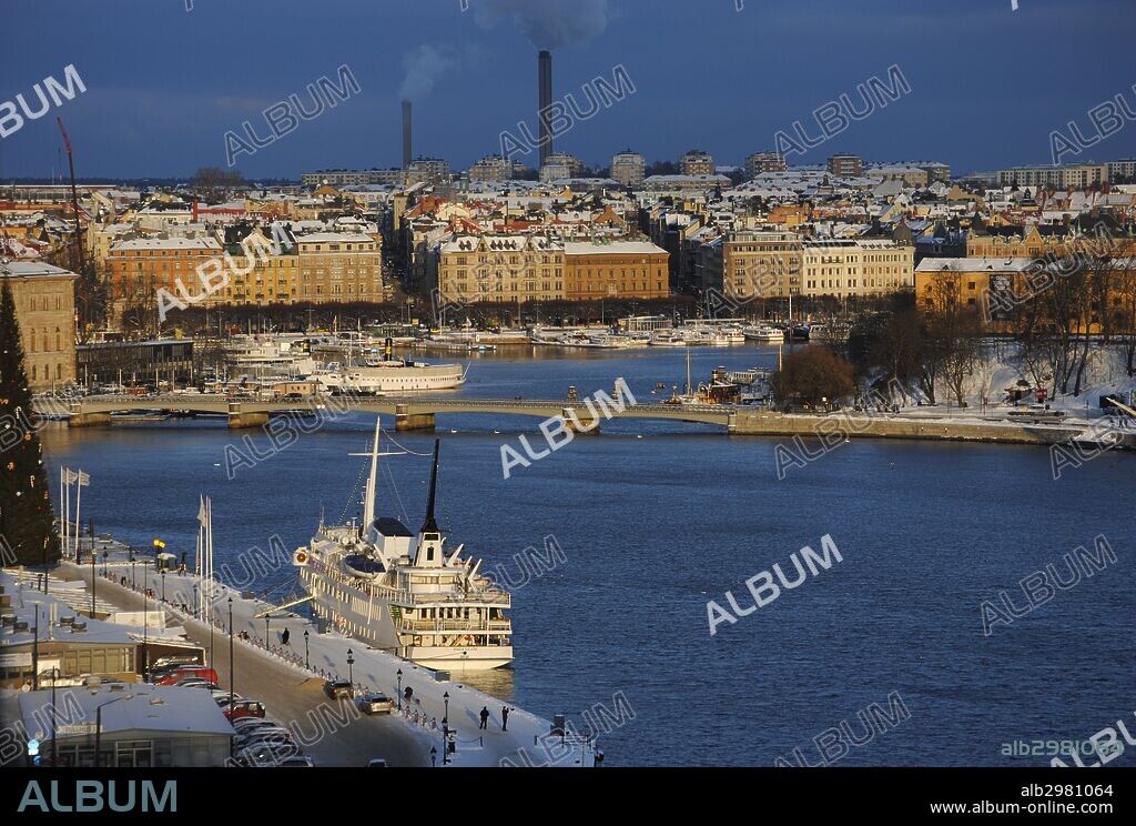 Suecia. Estocolmo. Panorámica del sector de la bahía denominado Stockholms Strom.